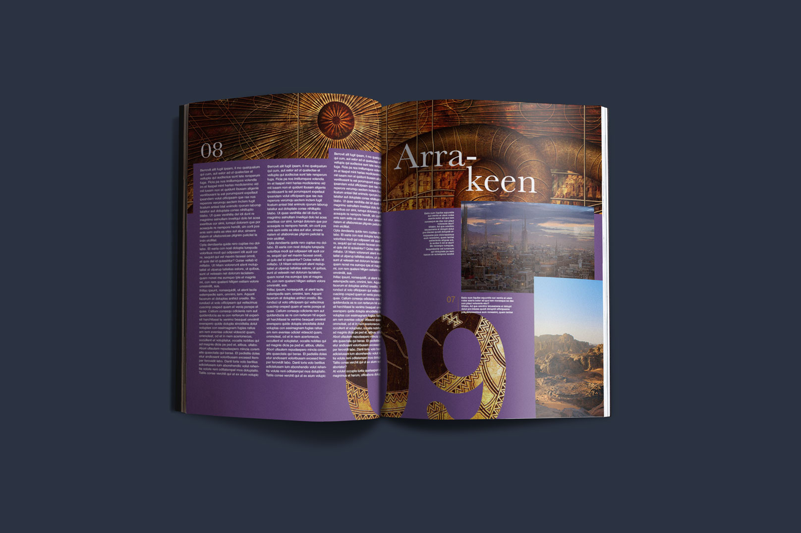 Mise en page inspirée par Dune